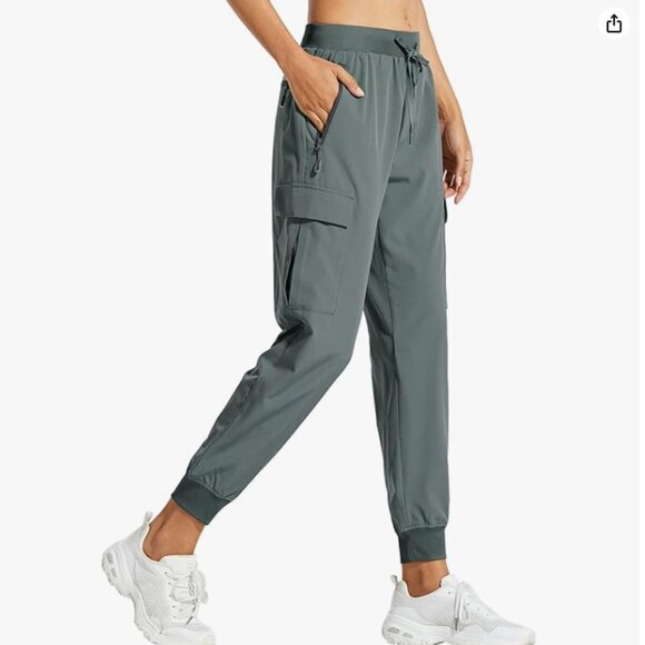 Women's Cargo Joggers - Gray - Picture 1 of 7